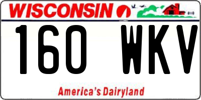 WI license plate 160WKV