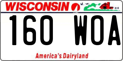 WI license plate 160WOA