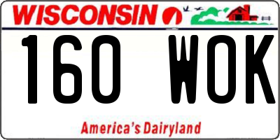WI license plate 160WOK