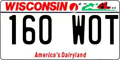 WI license plate 160WOT