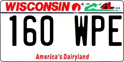 WI license plate 160WPE