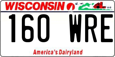 WI license plate 160WRE