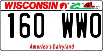 WI license plate 160WWO