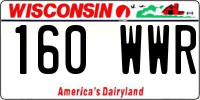 WI license plate 160WWR