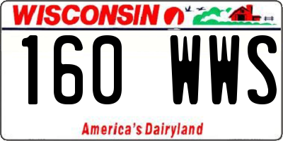 WI license plate 160WWS