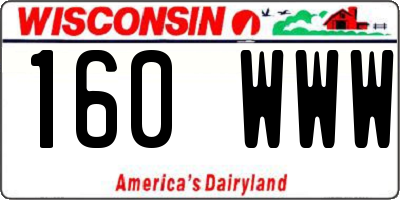 WI license plate 160WWW