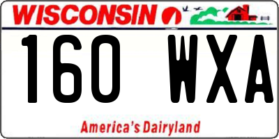 WI license plate 160WXA