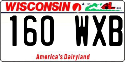 WI license plate 160WXB