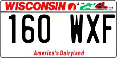 WI license plate 160WXF