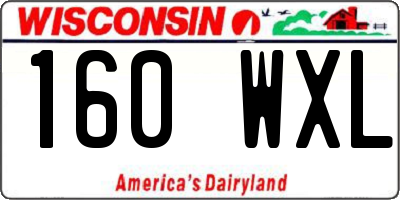 WI license plate 160WXL