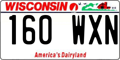 WI license plate 160WXN