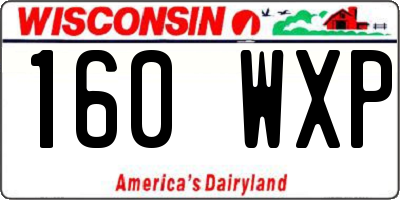 WI license plate 160WXP