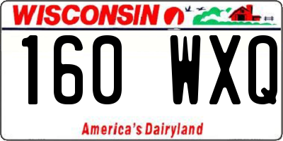 WI license plate 160WXQ