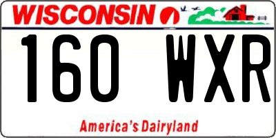 WI license plate 160WXR