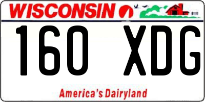 WI license plate 160XDG
