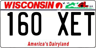 WI license plate 160XET