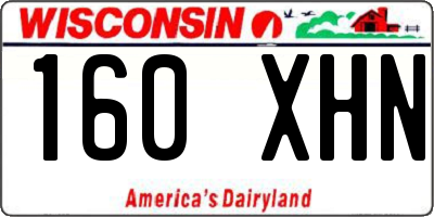 WI license plate 160XHN