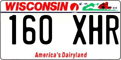 WI license plate 160XHR