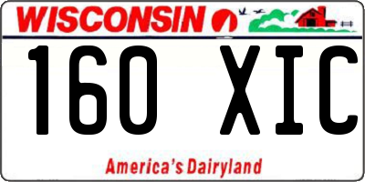 WI license plate 160XIC