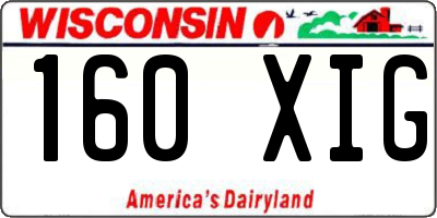WI license plate 160XIG