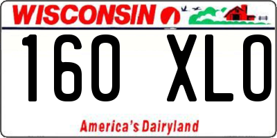 WI license plate 160XLO