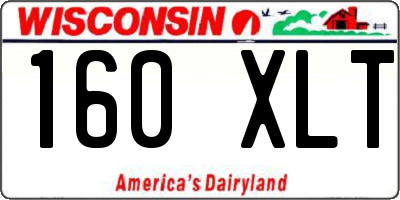 WI license plate 160XLT