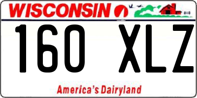 WI license plate 160XLZ