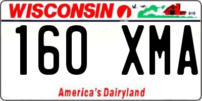 WI license plate 160XMA