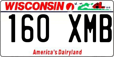 WI license plate 160XMB