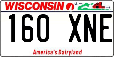 WI license plate 160XNE