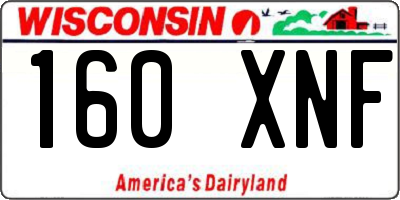 WI license plate 160XNF