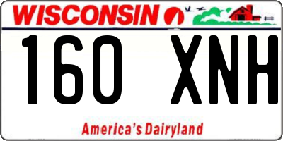 WI license plate 160XNH