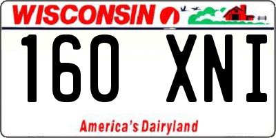 WI license plate 160XNI