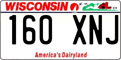 WI license plate 160XNJ