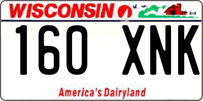 WI license plate 160XNK