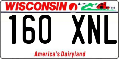 WI license plate 160XNL