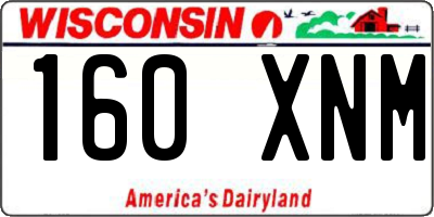 WI license plate 160XNM