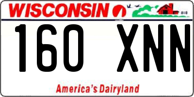WI license plate 160XNN