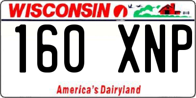 WI license plate 160XNP
