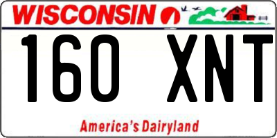 WI license plate 160XNT