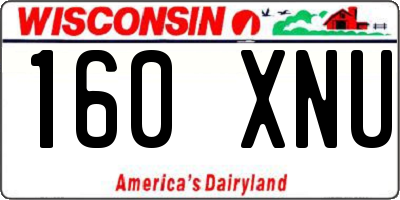WI license plate 160XNU