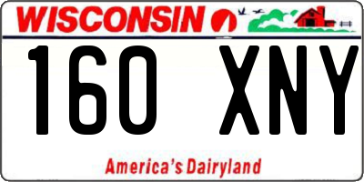 WI license plate 160XNY