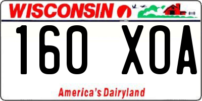 WI license plate 160XOA