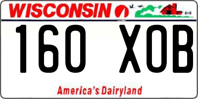 WI license plate 160XOB