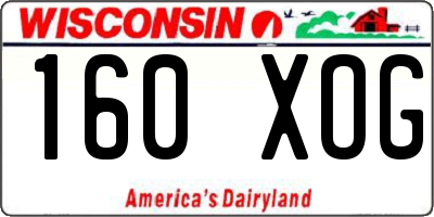 WI license plate 160XOG