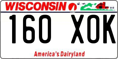 WI license plate 160XOK