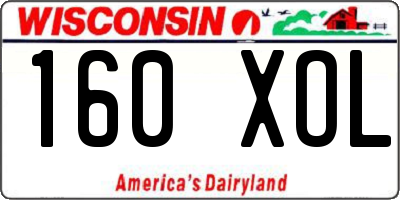 WI license plate 160XOL