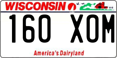 WI license plate 160XOM