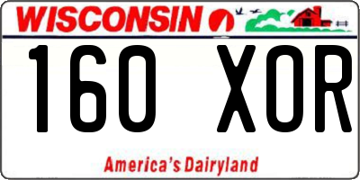 WI license plate 160XOR