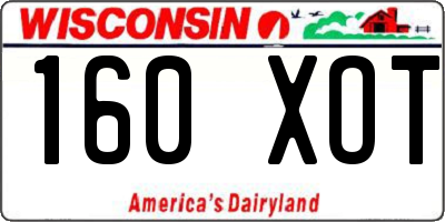 WI license plate 160XOT